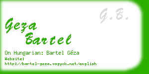 geza bartel business card